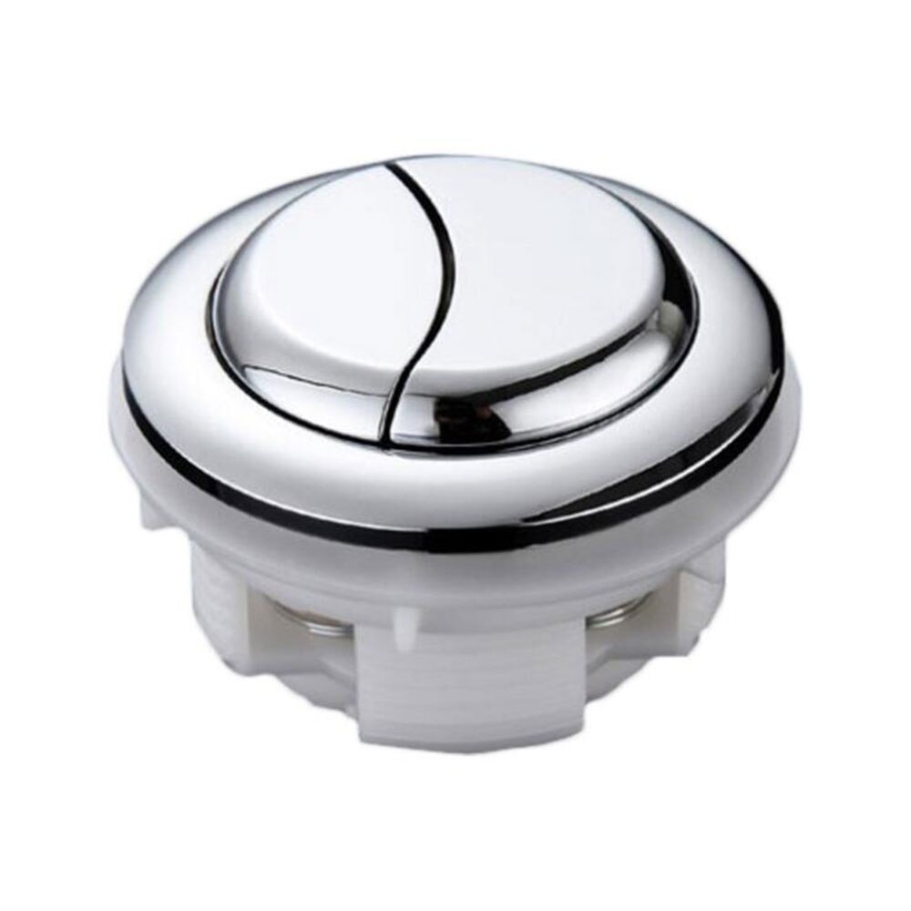 58mm Toilet Dual Flush Round Head Push Button Electroplating Water Tank Valve