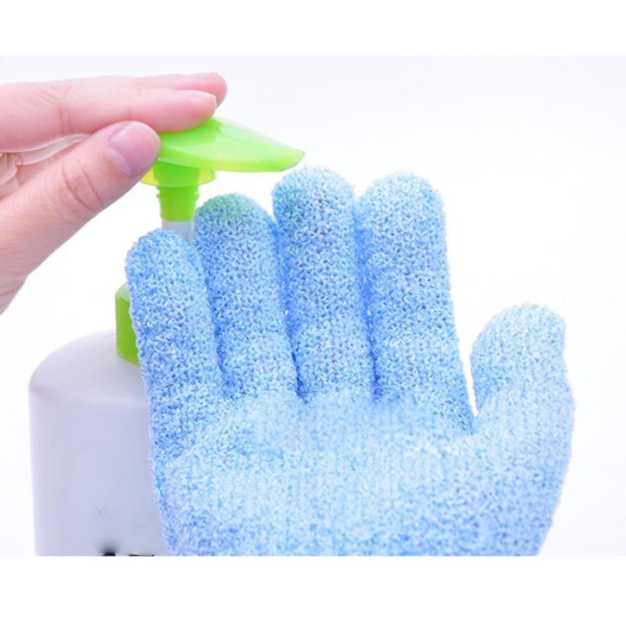 1Pair Shower Gloves Exfoliating Wash Skin Spa Bath Gloves Foam Bath Skid Resist #NE730