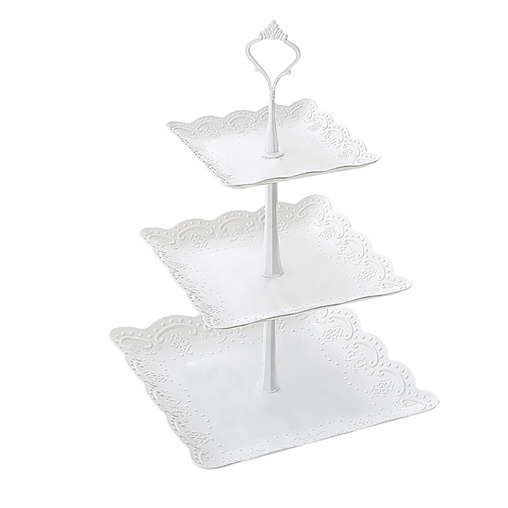 Cake Stand 3 Tiers Sweets Candy Cupcake Tray Wedding Party Cake Display Stand: Square