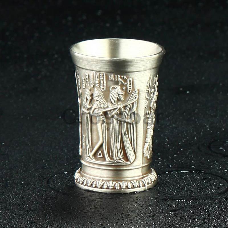 Copa de vino pequeña de la Guardia egipcia antigua clásica, barra de aleación de Metal para en casa, copa de licor, vaso de oro, vaso para beber, decoración