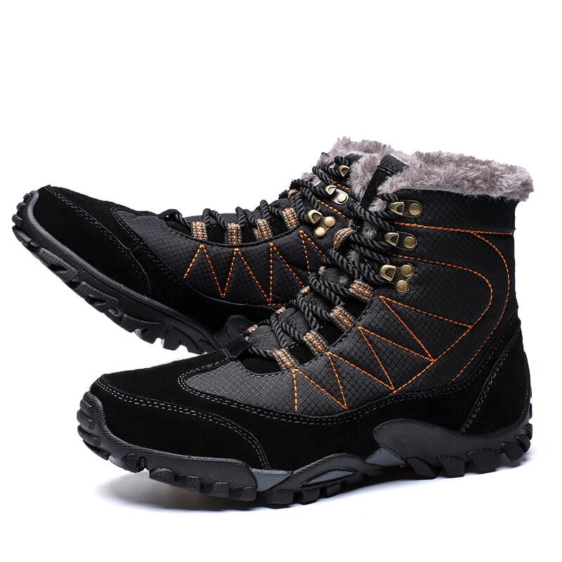 Nouveaux hommes hiver neige bottes décontracté hommes avec des bottes en peluche chaussures pour hommes bottines 39-44
