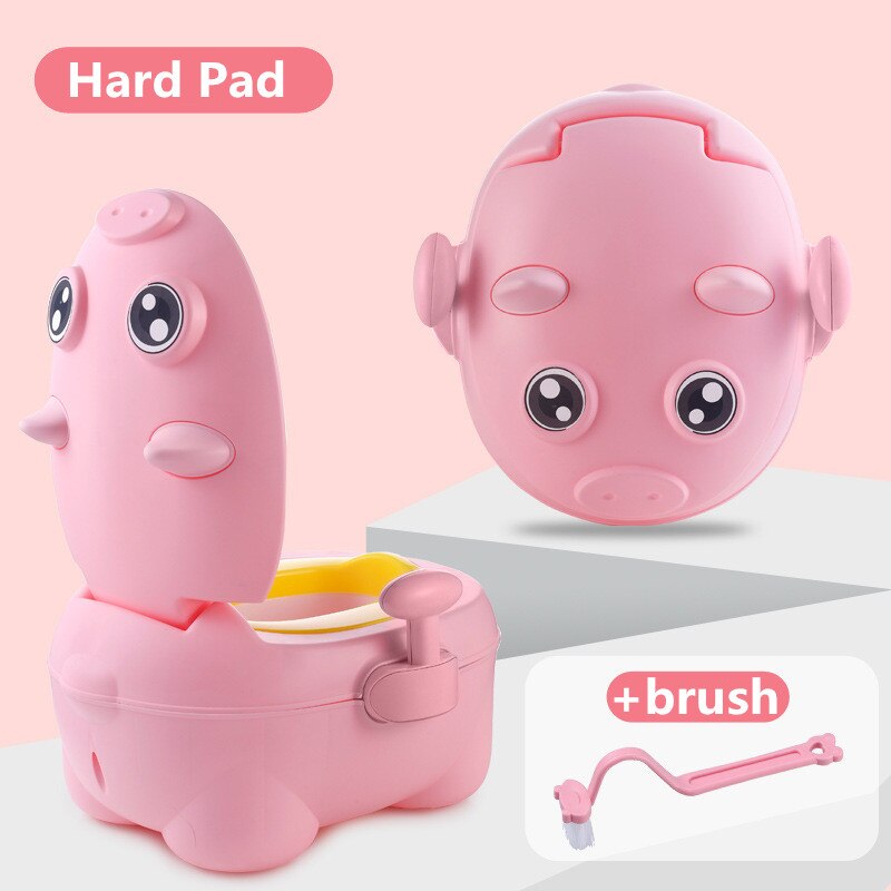 Tegneserie gris baby pottetrening sete baby takrenne toalett låve toalett trener sengepanne bærbar toalett rygg urinal til låve: Armlenet rosa