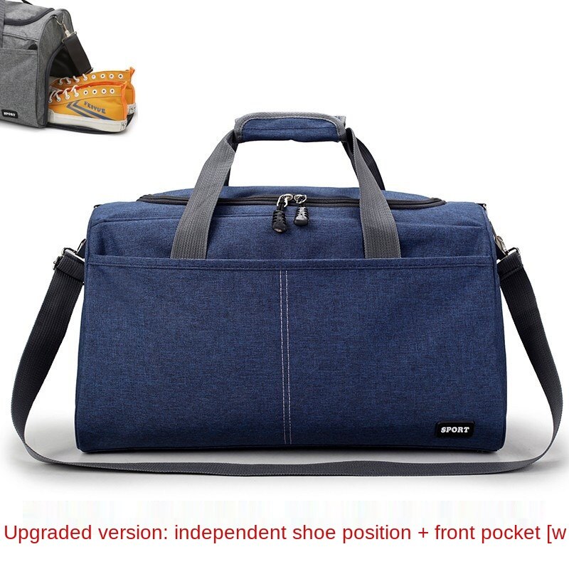 Large Capacity Travel Bag with Shoulder Strap Adjustable Duffel Hanging Suitcase Women Handbag Totes Outdoor Sports: large new Dark blue