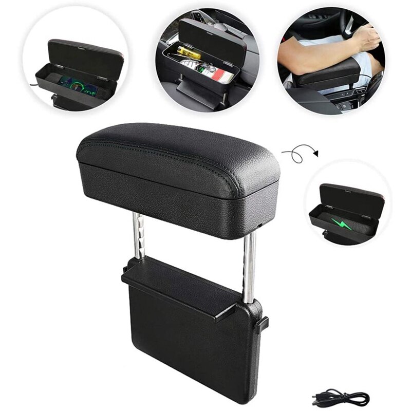 Universele Auto Armsteun Box Elleboog Ondersteuning Verstelbare Car Center Console Arm Rest Stand Door Draadloze Opladen