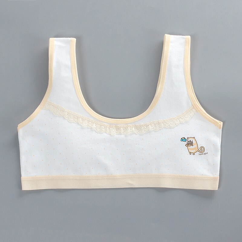 8-18years Teen Girls Training Bras Puberty Wireless Elastic Bra Cotton Sport Tank Tops Underwear Kids Bra: 1