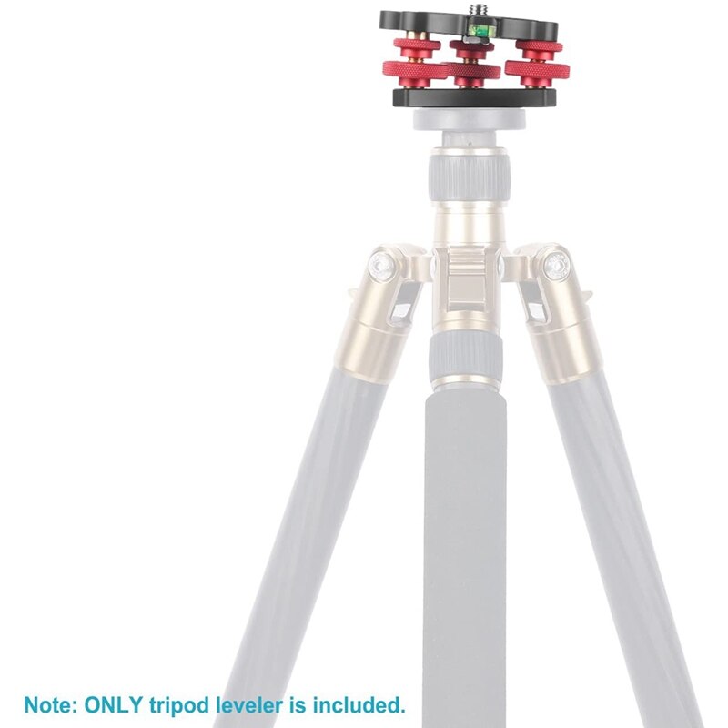 Camera Level Adjustment Base Fine-Tuning Gimbal Aluminum Alloy Three-Wheel Precision Level Bubble Level 3/8 Inch Screw