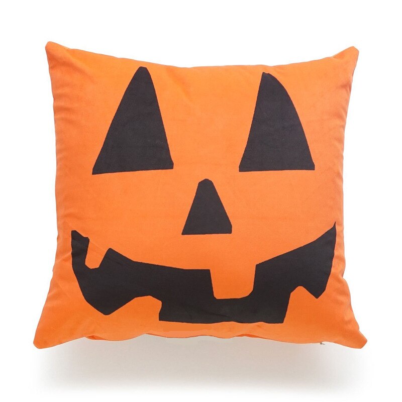 Halloween kurpitsa noita temppu tai herkku tyynyliina koriste pellava tyyny halaus tyynyliina halloween kodin sisustus  ha012: Oranssi kurpitsa