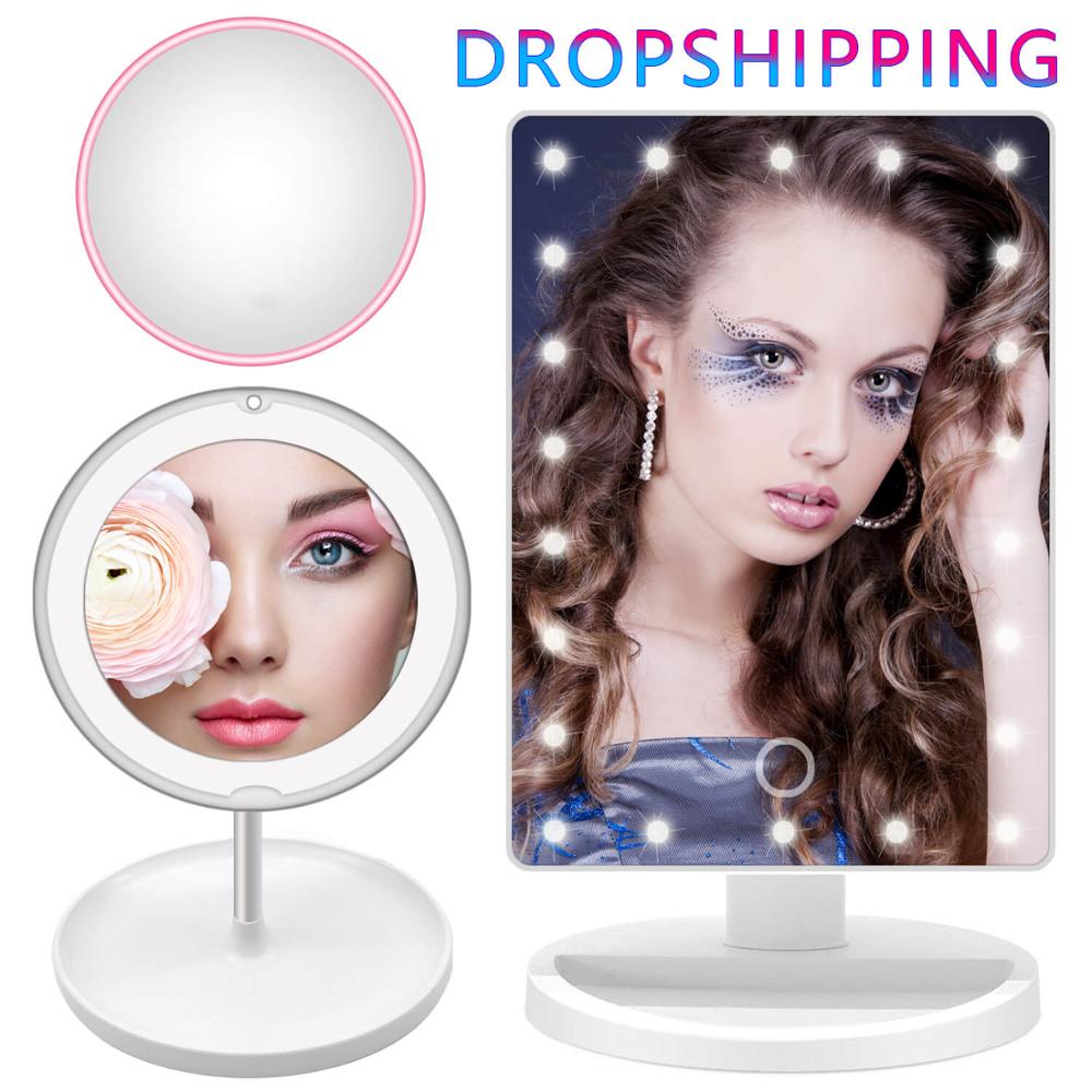 10X Grote Led Licht Make-Up Spiegel Lamp Vergrootglas Batterij Draagbare Vanity Glas Mini Miroir Badkamer Cosmetische Bad Zuignap