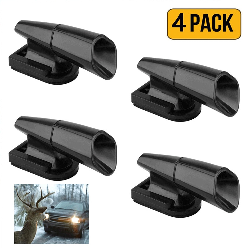 4 Silbatos de advertencia ultrasónicos de ciervos para coche, repelente de animales, dispositivo de alerta de seguridad automático: Default Title