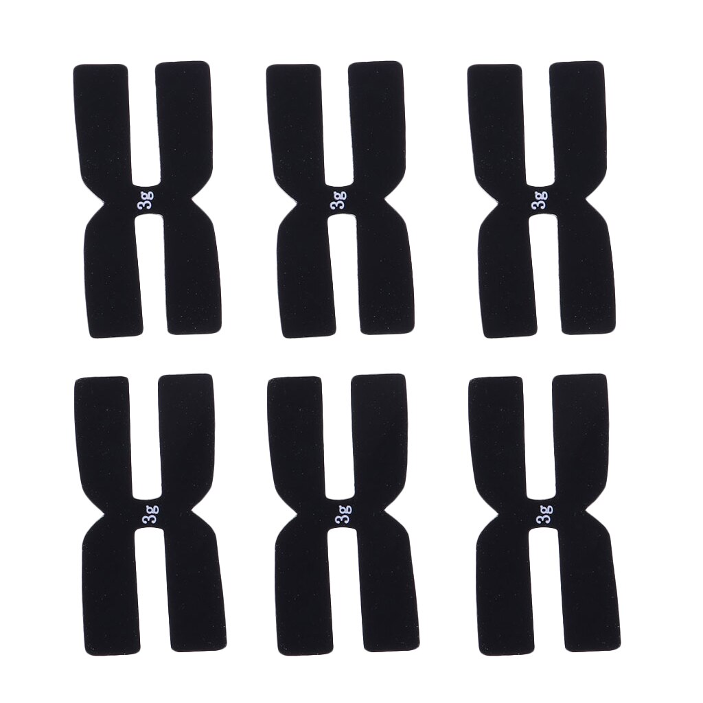 6Pcs/Set Tennis Racket Weight and Balance Strips Racquet Balancer Tape H-Shaped 3g Silicone Balance Bar: Black