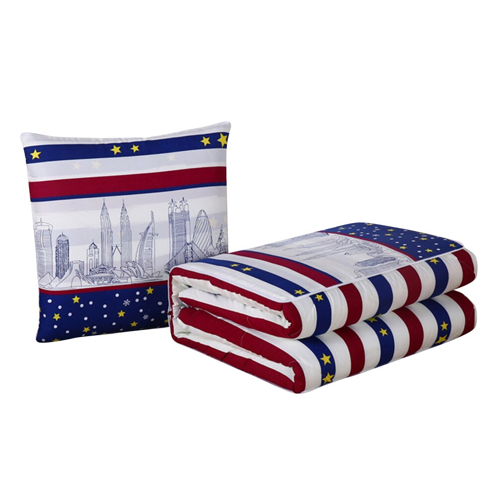 2 in 1 slaapdeken zachte comfortabele opvouwbare deken kussen quilt met rugkussen huisdecoratie bj: 1