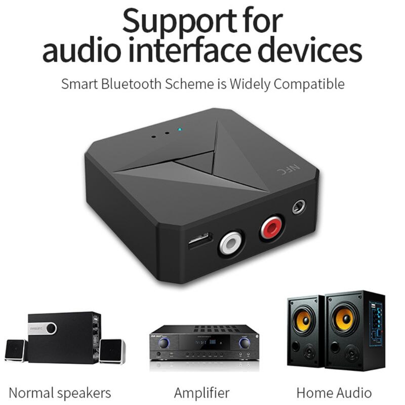 Nfc desktop bluetooth modtager bt transmitter bluetooth 5.0 3.5mm aux jack rca musik trådløs stemme frekvens adapter