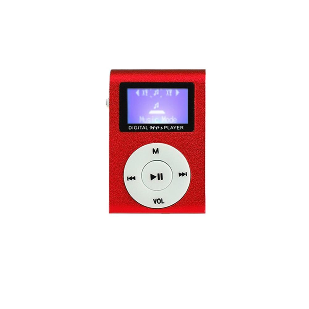 Mini Würfel Clip-typ Mp3 Spieler Anzeige Wiederaufladbare Tragbare Musik Lautsprecher mit Kopfhörer Usb-kabel