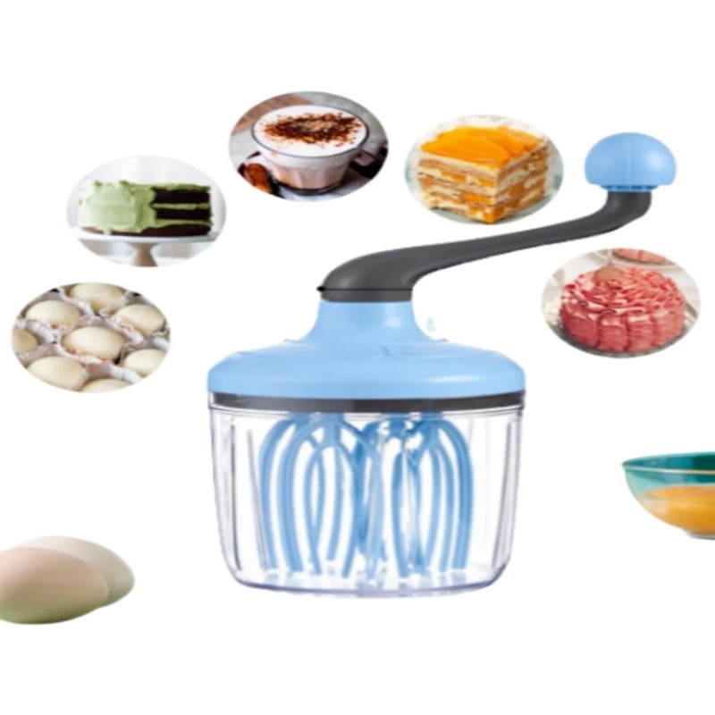 Egg Beater Hand Mixer Semi-Automatic Egg Whisk Milk Frother Handheld Egg Mixer Hand Cranked To Beat Egg Whites Baking Tool