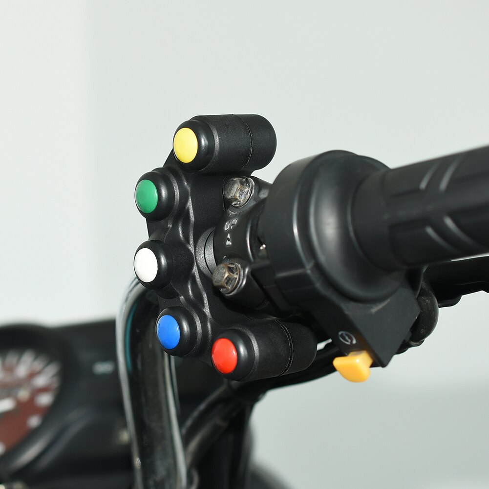 Universal 5-button Array Motorcycle Switch Modified Five-Color Function Switch Turn Signal Horn Headlight Five-In-One Switch