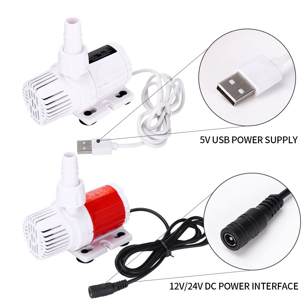 Aquarium fish tank DC submersible pump DC12V/24V fish tank filter circulation pump high-lift ultra-quiet micro-pump