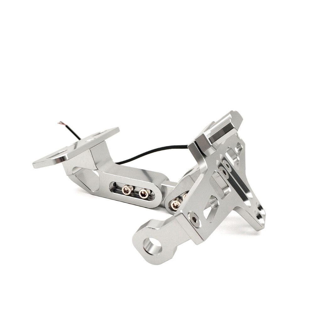 Soporte para matrícula LED de motocicleta placa de soporte de Moto marco Buell Yamaha para fz6 fz1 benelli trk 502 tnt 125 xmax 125: Plata