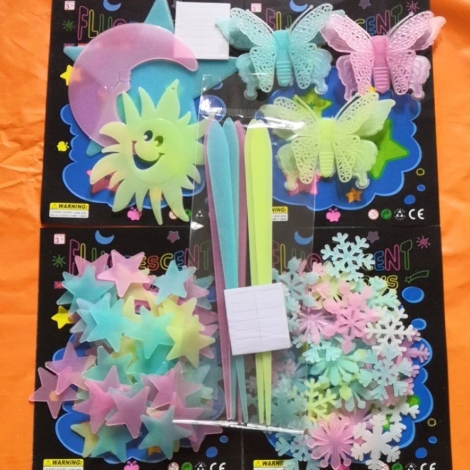 Luminous Stickers, Stars, Fluorescent Wall Stickers, Bedroom Starry Sky Self-adhesive 3D Stickers: Type 1