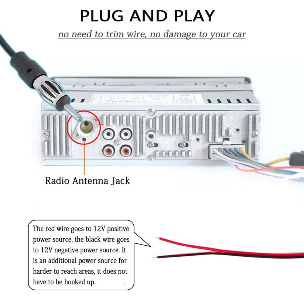 Car Antenna AM /FM Radio Antenna Signal Amplifier Booster 12V Universal For Vehicles Golf Carts Boats Motorcycles ATV