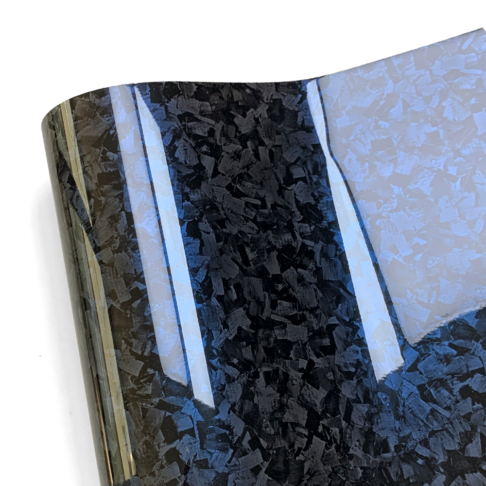 Carbon Fiber Vinyl Wrap Wasserdichtes, selbstklebendes Vinyl Auto Tuning Autoaufkleber Geschmiedete Kohlefaserfolie Autozubehör für den Innenbereich: S / Blau