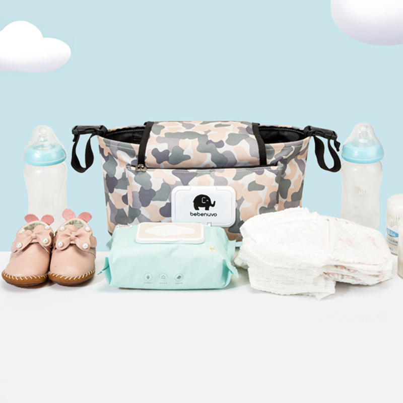 Large capacity baby stroller hanging bag flip wipes storage box baby diaper bags organizer shoulder bag shoulder bag mummy bag tote