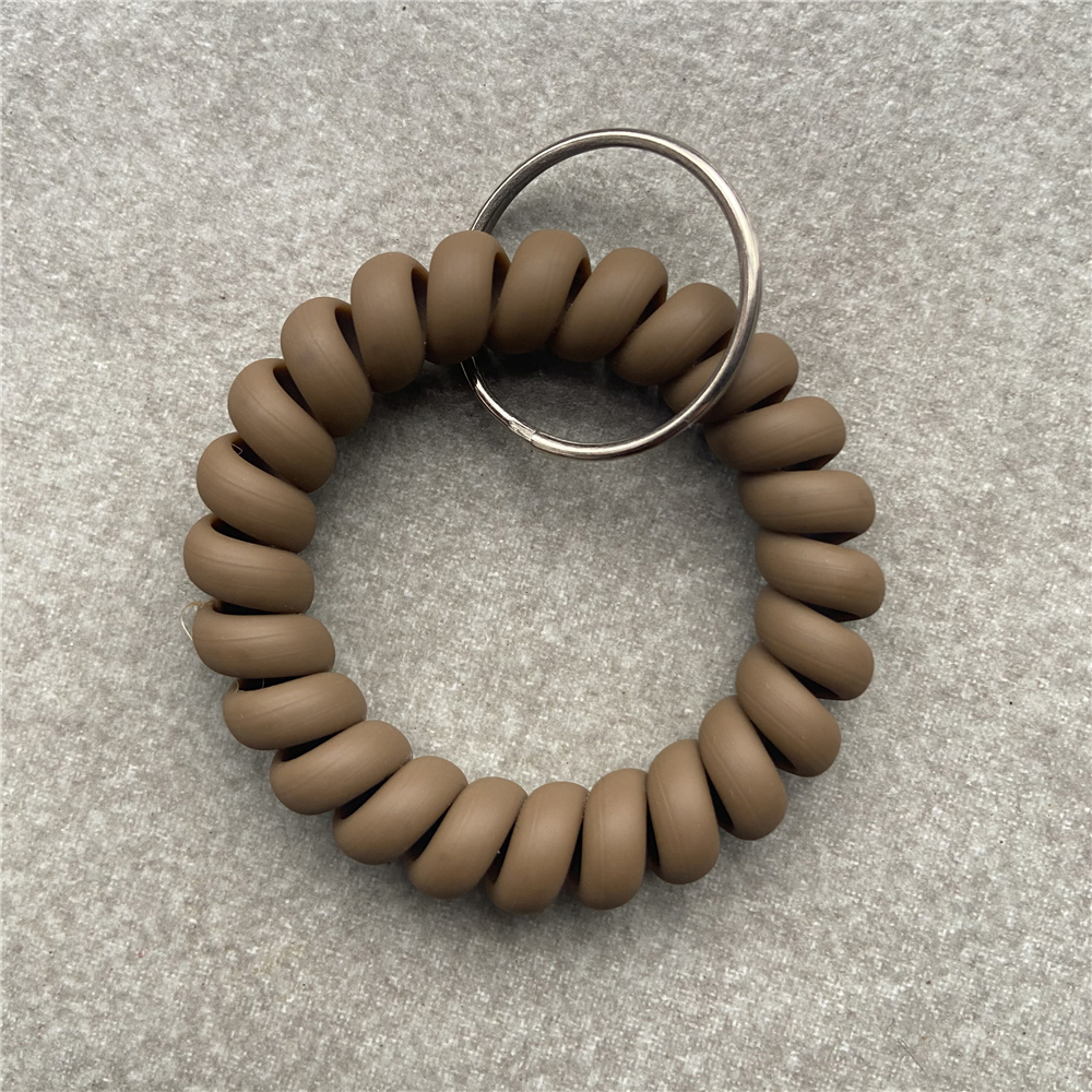 Pulsera elástica, llavero con resorte, pulsera en espiral Flexible, soporte para llaves para gimnasio, piscina, tarjeta de identificación, deportes: Rojo
