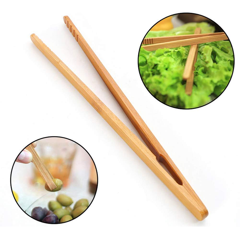 4Pcs Bamboo Food Clip Toaster Salad Cake Tea Tweezer Clamp Tongs Cooking Tool Teaware Sugar Ice Tea Tongs