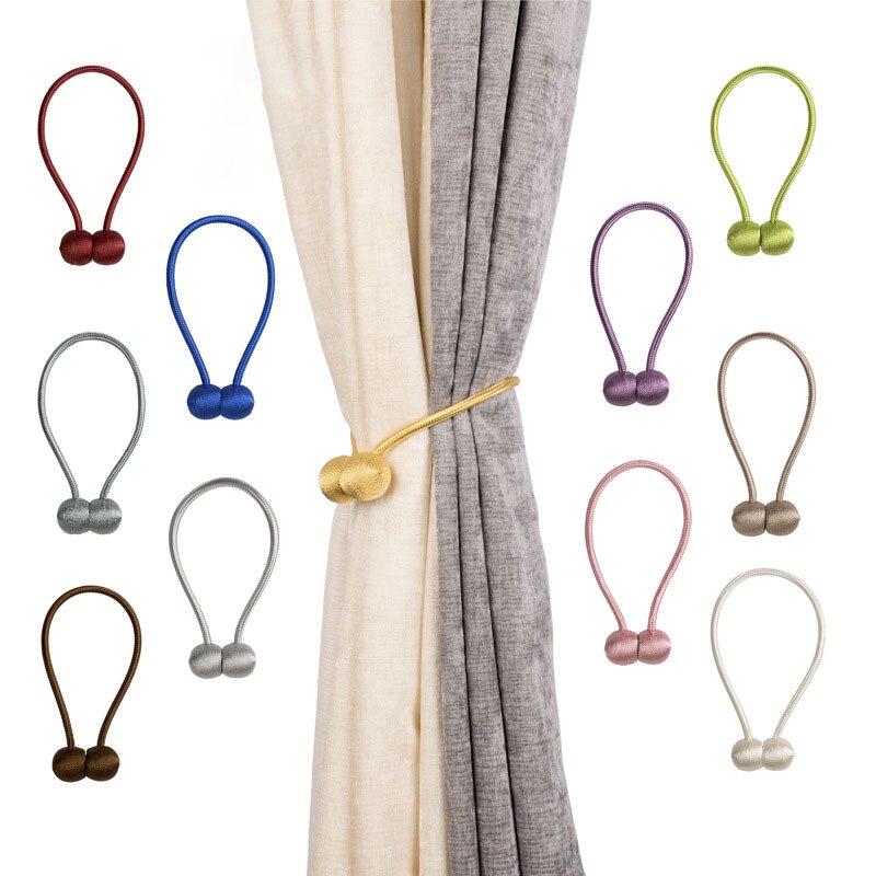 2 Stuks Magnetische Gordijn Gesp Creatieve Polyester Bal Gordijn Tiebacks Vastzetmogelijkheden Terugloopsper Gesp Gordijn Decor Clips Accessoire