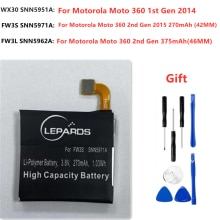 Batterie d&#39;origine pour Motorola moto 360, WX30, SNN5951A, 1st, 2nd, 46mm, FW3L, SNN5962A, 42mm, FW3S, SNN5971A,