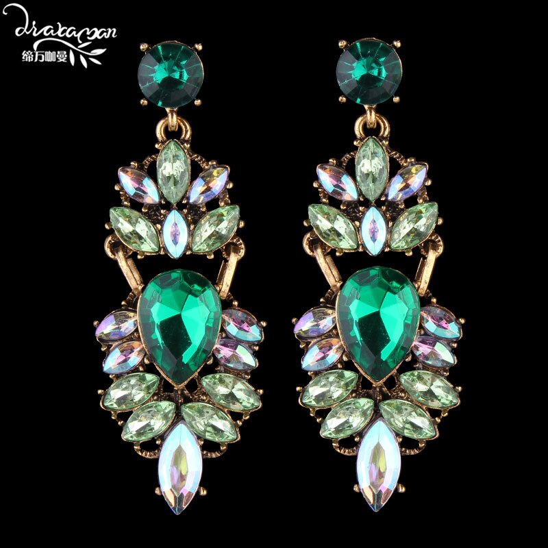 Dvacaman Brand Rhinestone Crystal Earrings Women Handmade Flower Wedding Earrings Nigerian Party Jewelry O72