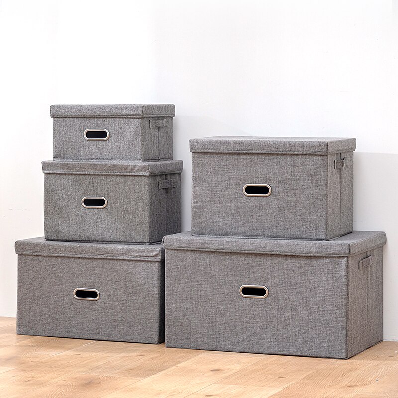 5 Sizes Cube Non-Woven Folding Storage Box For Toys Fabric Storage Bins With Lid Home Bedroom Closet Office Nursery Organizer