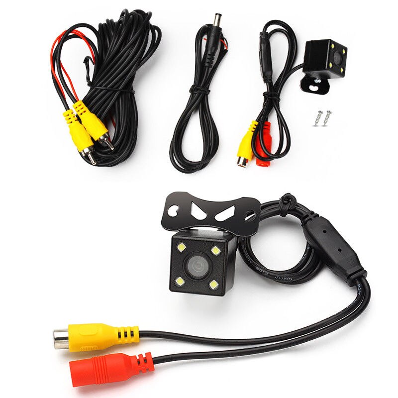 Podofo – caméra de recul CCD HD pour voiture, moniteur arrière, aide au stationnement, caméra universelle, vue avant et arrière, étanche: 4 LED Camera PAL