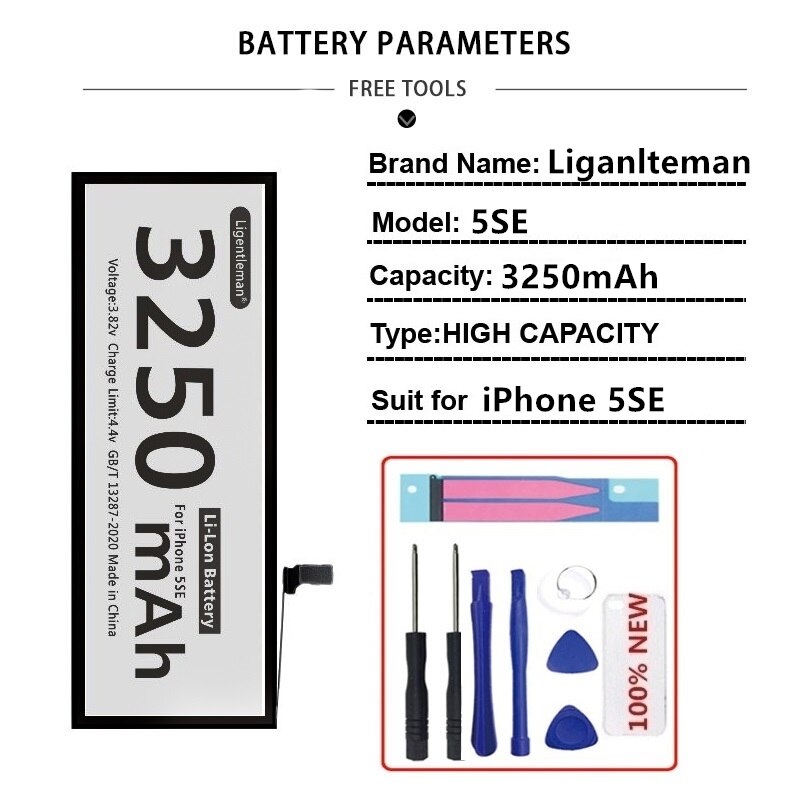 Real Capacity Replacement Battery For Apple IPhone 6 7 8 Plus XR XS MAX Batterie Lithium Phone Battery For iPhone 5 5S 5SE 6S X: For iPhone 5SE