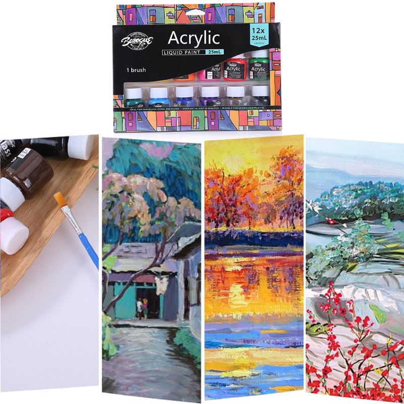 12X25Ml Zware Body Kleuren Rijke Pigmenten Acrylverf Set Voor Schilderen Canvas Ambachten