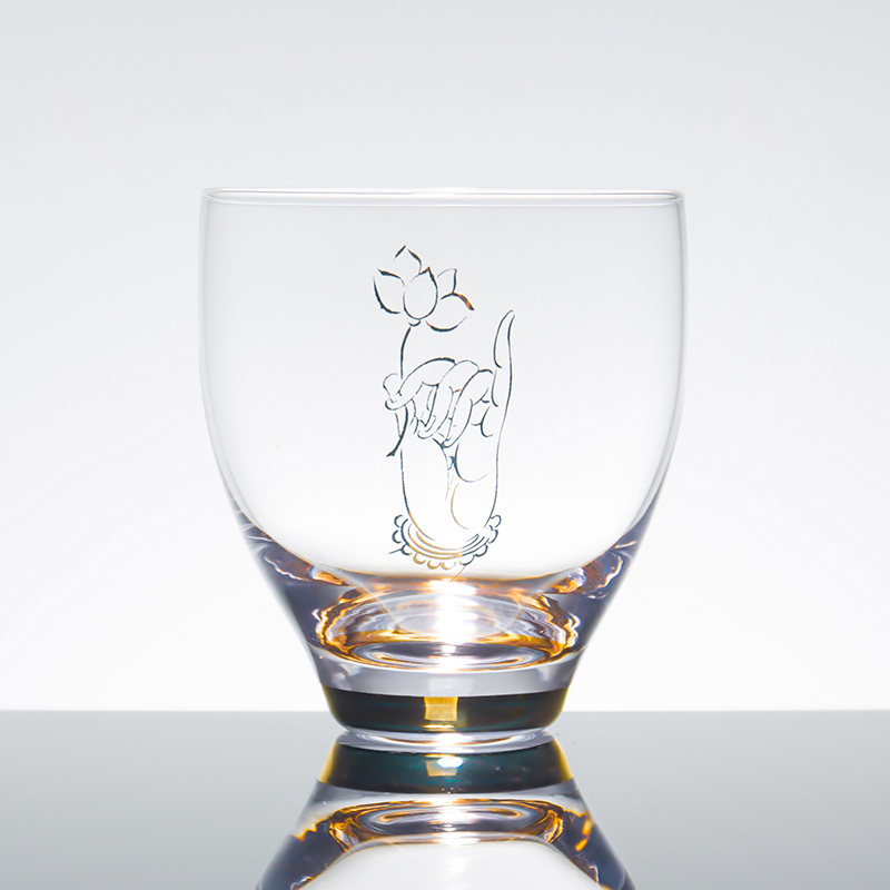 150ml glas master cup zen handmålad buddha hand lotus kopp värmebeständig tekopp te skål kung fu te set teware drinkware