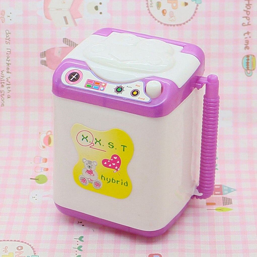 1PC Poppenhuis Wasmachine Wit Mini Wasmachine Kinderen Speelgoed Poppenhuis Meubels Accessoires