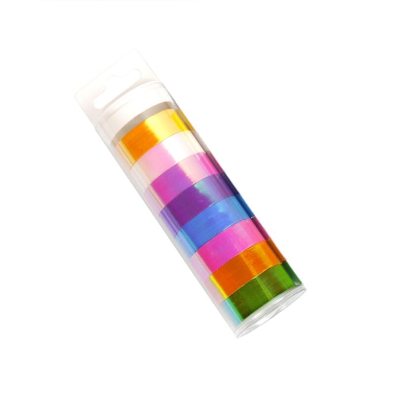 8 stuks ritmische gymnastiekdecoratie holografische glittertape ringstok accessoire 15mm*5m briefpapier decoratieve doe-het-zelf maskering