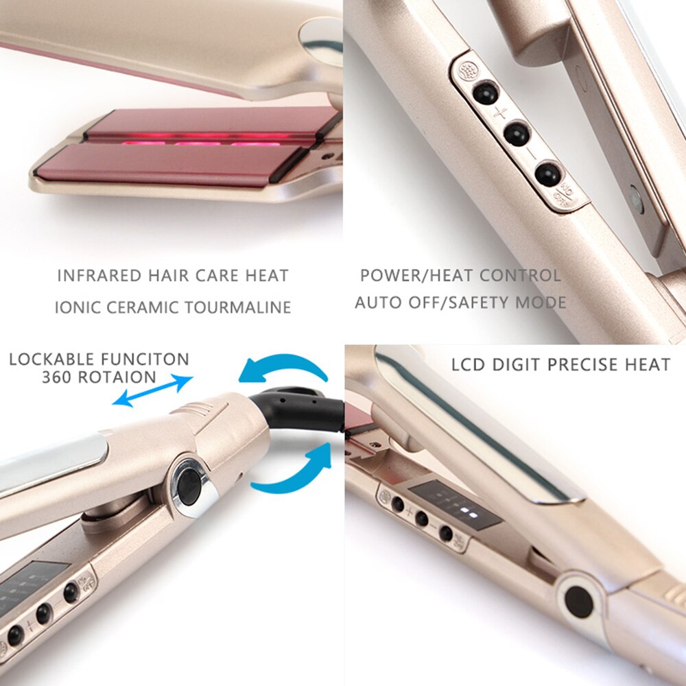 Infrared Hair Iron Straightener Flat Irons Ceramic Hair Straightening LCD Strightner Hair Salon Stying Tool