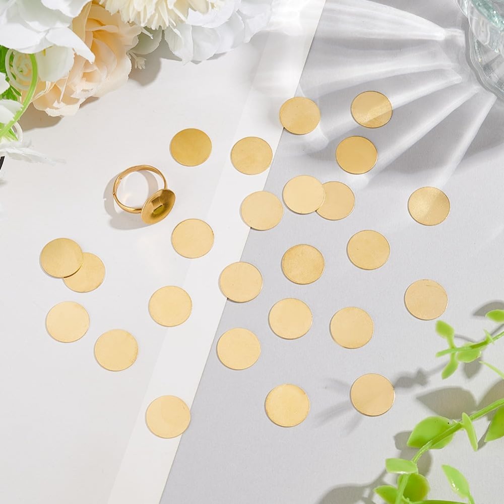100 stuks metalen stempelen blanks messing ronde plaat 15mm messing schijven blanco messing plaat graveren blanks voor ambachten modellen maken kit