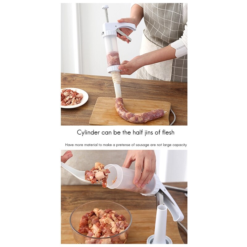 Sausage Salami Maker Meat Filling Tools for Sausage Meat Stuffer Filler Hand Operated Sausage Machines Funnel Nozzle
