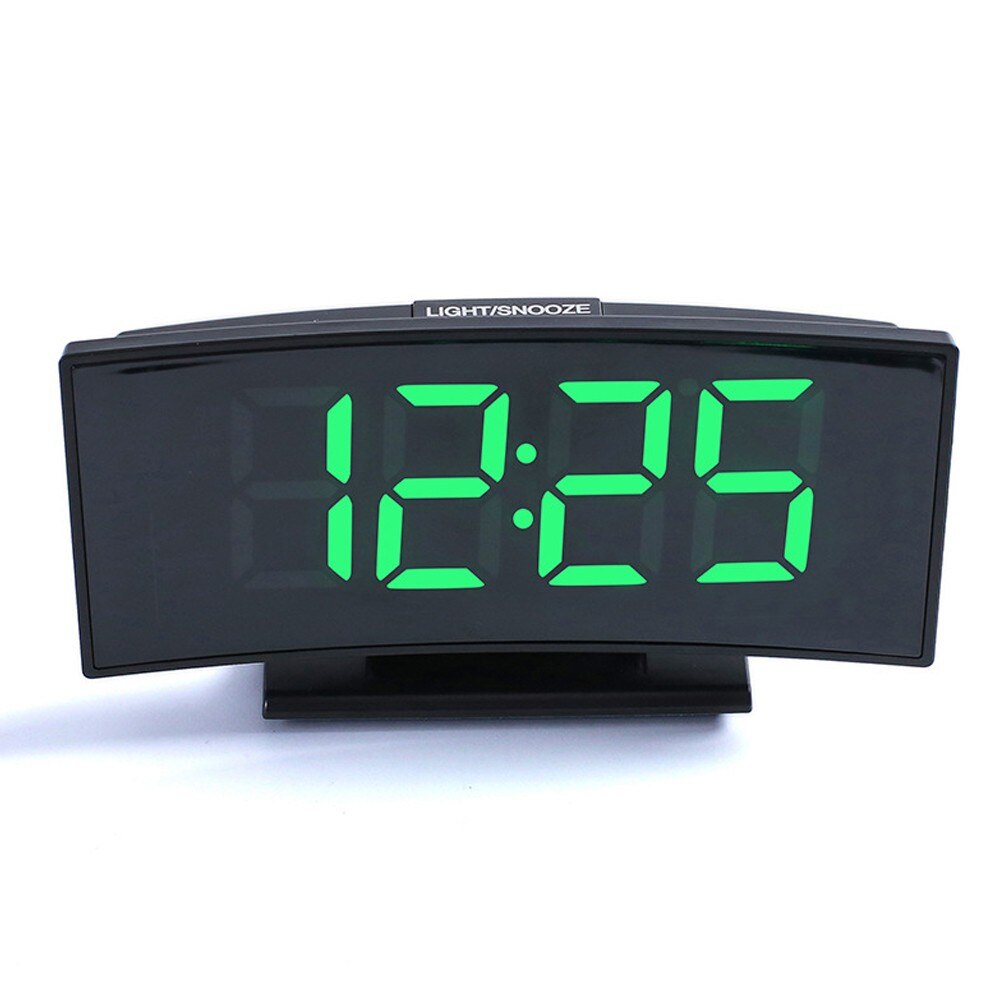 Clock with Date and Temperature Multifunctional Large Screen Digital Display Electronic Table Clock Mute LED Mirror: Green