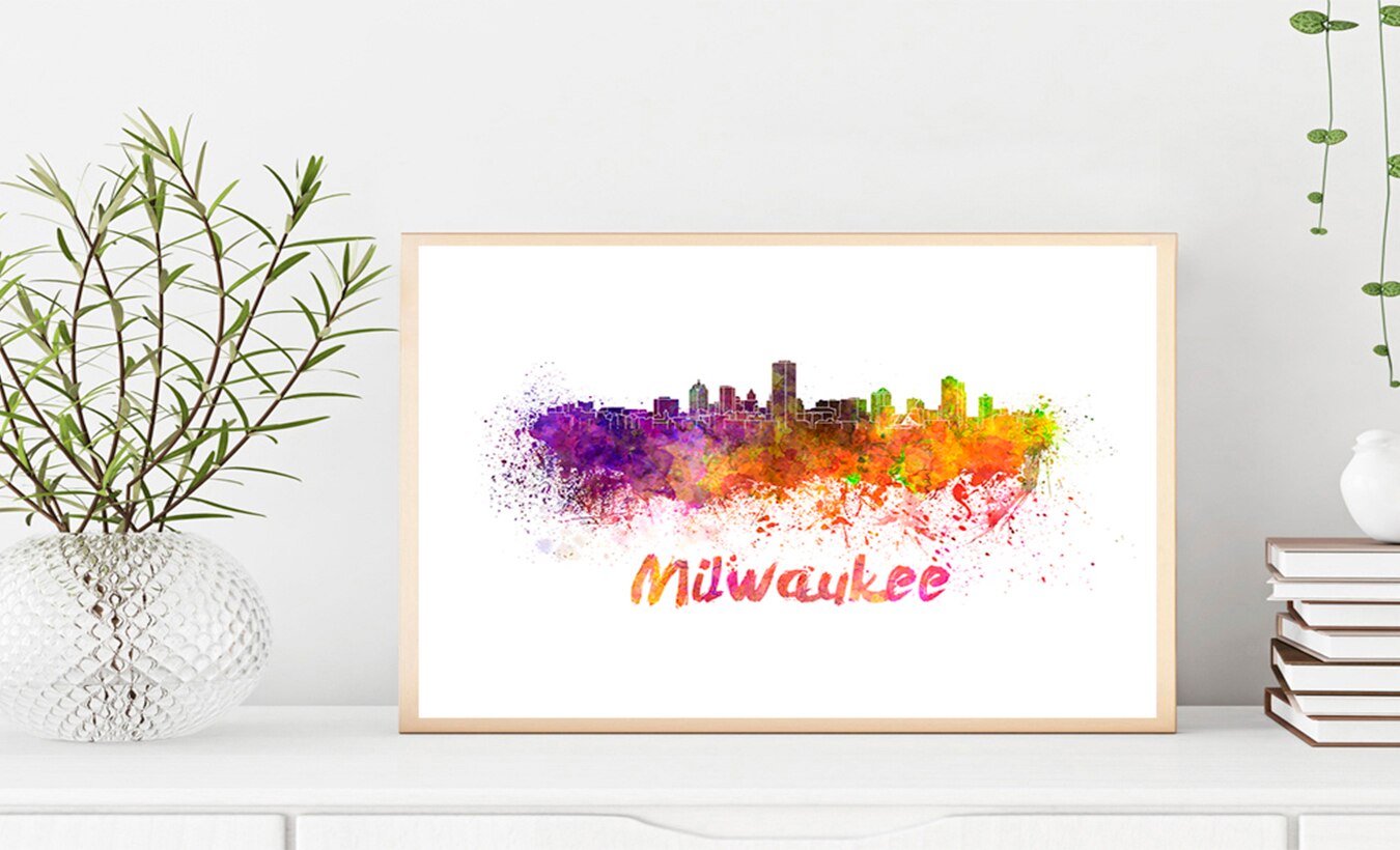 Milwaukee Skyline Poster-Art Print Home Decor Monumenten Stad-Wall Art Poster Reizen Landschappen