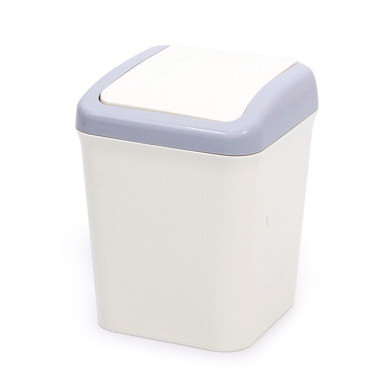 Rolling Cover Type Kleine Prullenbak Recycling Afval Bin Vuilnis Papiermand Badkamer Prullenbak Vuilnis Container Bakken: White-Square