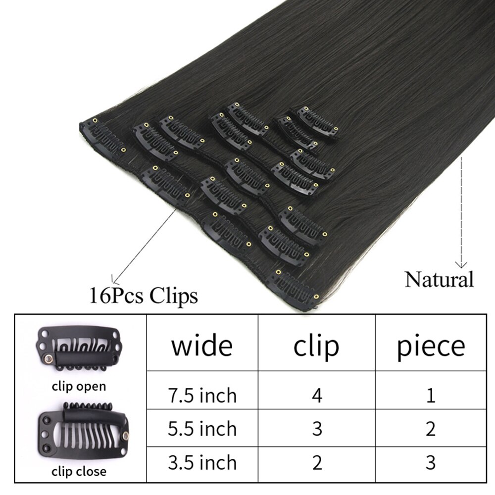 Demi-perruque (half Wig) Longue Noire Droite Synthétique 60cm - Réf. 14/1b, Neuve Avec étiquettes