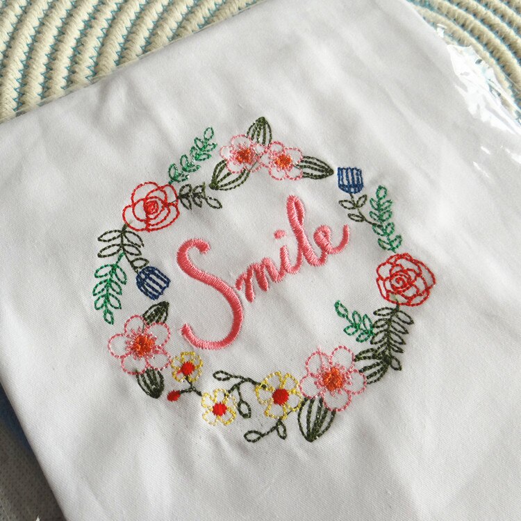 Katoen Wit Geborduurd Wijn Cup Handdoek Thuis Doek Servet Keuken Handdoeken Custom Servetten Placemats: Smile