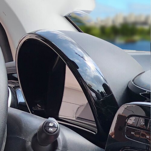 Panel de instrumentos para Interior de coche, decoración de embellecedor, pegatinas para Estilismo de coche, para Mercedes Smart Fortwo 453 Forfour: Black