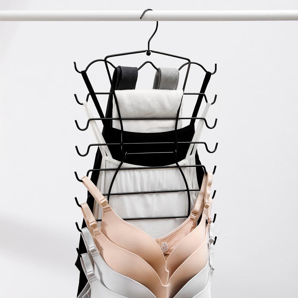 Vest Inner Hanger Scarf Drying Rack Wardrobe Cabinet Organizer Multifunctional Multi-layer Storage Furniture Space Saving Tools