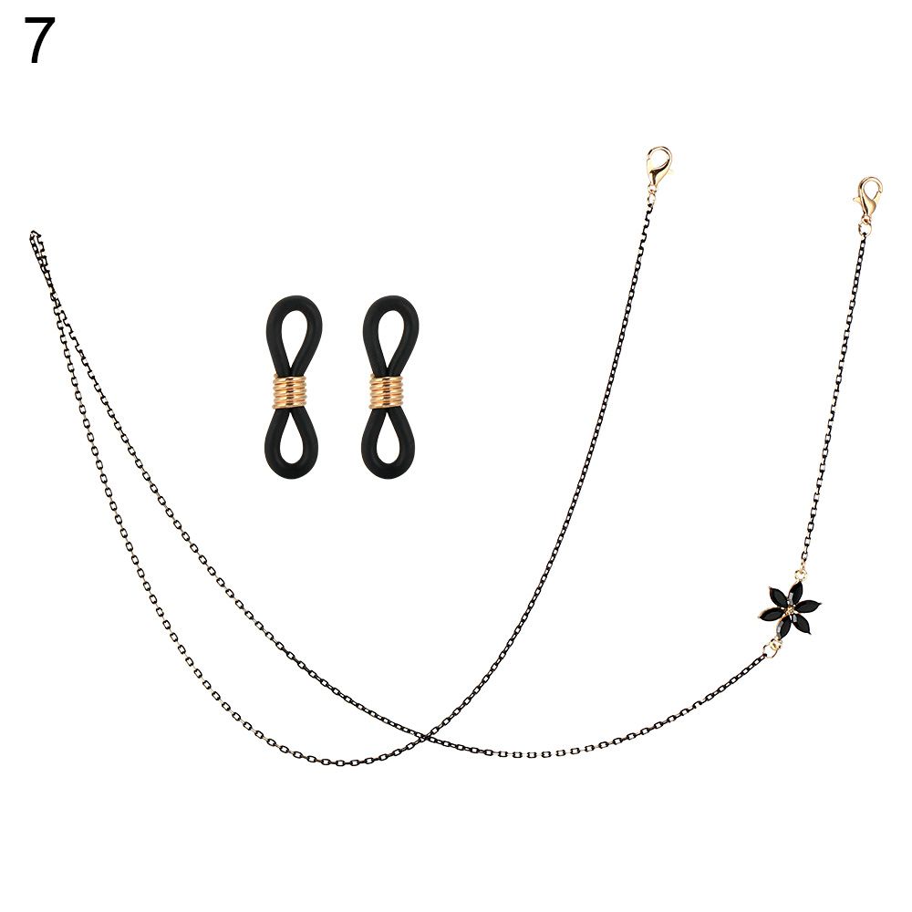 Women Eyeglass Chain Hollow Star Pearl Beaded Sunglasses Reading Glasses Lanyard Eyewear Holder Neck Strap Rope: GRAY