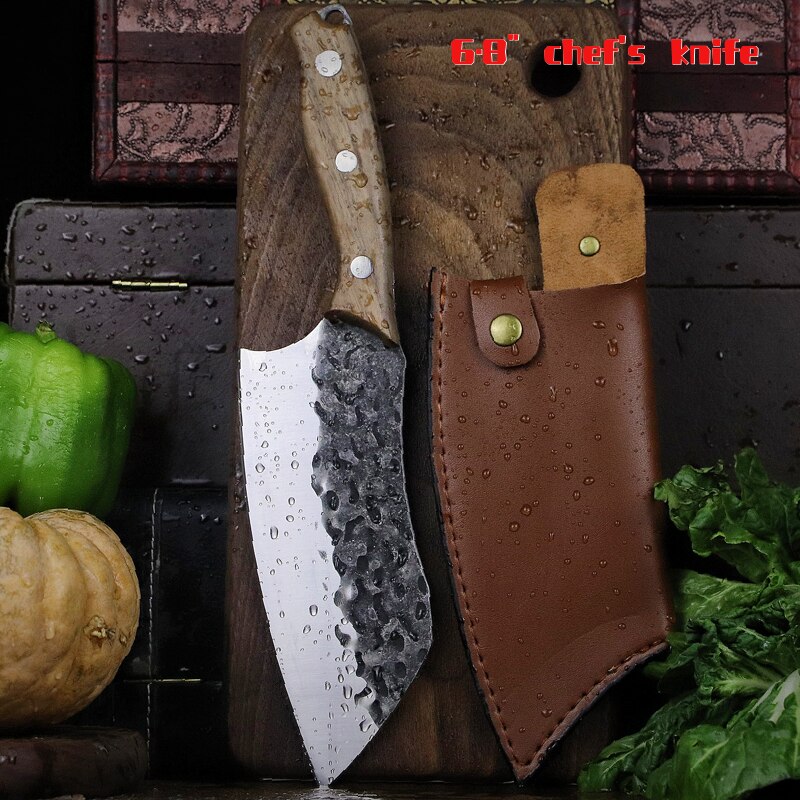 Cuchillo japonés de alta gama para deshuesar, rebanador afilado, forjado manual, de ternera, sashimi, de cocina, de chef