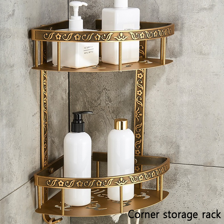 Antieke Badkamer Hardware Set Muur-Gemonteerde Handdoekrek Toiletborstel Rek Föhn Rek Zeepbakje Douche Hoekrek Accessoires: Licht Groen